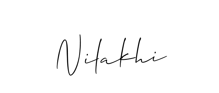 Design your own signature with our free online signature maker. With this signature software, you can create a handwritten (Allison_Script) signature for name Nilakhi. Nilakhi signature style 2 images and pictures png