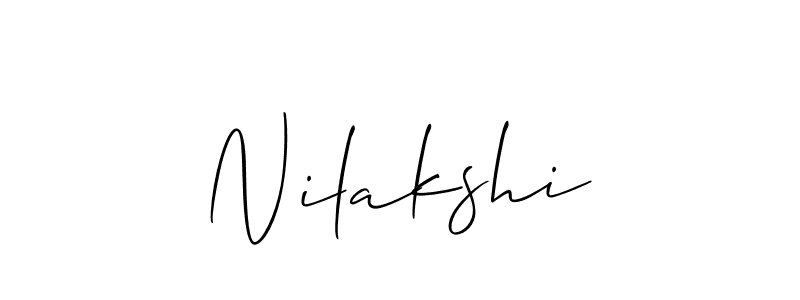 Design your own signature with our free online signature maker. With this signature software, you can create a handwritten (Allison_Script) signature for name Nilakshi. Nilakshi signature style 2 images and pictures png