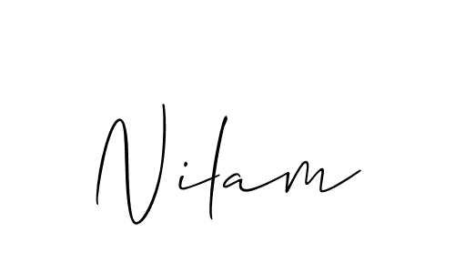 if you are searching for the best signature style for your name Nilam. so please give up your signature search. here we have designed multiple signature styles  using Allison_Script. Nilam signature style 2 images and pictures png
