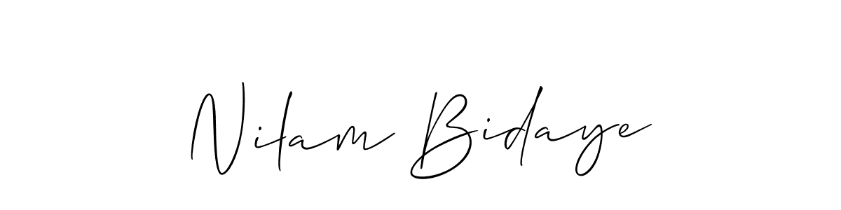 Similarly Allison_Script is the best handwritten signature design. Signature creator online .You can use it as an online autograph creator for name Nilam Bidaye. Nilam Bidaye signature style 2 images and pictures png