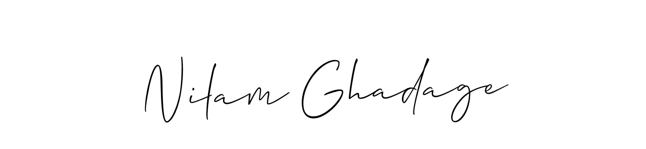 Make a beautiful signature design for name Nilam Ghadage. With this signature (Allison_Script) style, you can create a handwritten signature for free. Nilam Ghadage signature style 2 images and pictures png