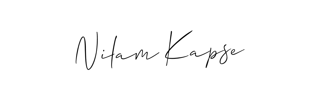 Create a beautiful signature design for name Nilam Kapse. With this signature (Allison_Script) fonts, you can make a handwritten signature for free. Nilam Kapse signature style 2 images and pictures png