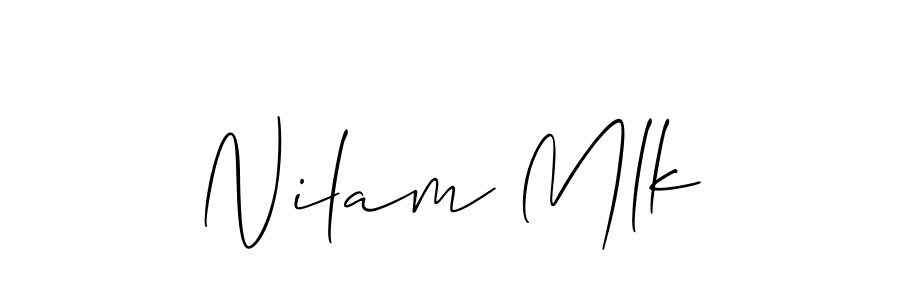 Nilam Mlk stylish signature style. Best Handwritten Sign (Allison_Script) for my name. Handwritten Signature Collection Ideas for my name Nilam Mlk. Nilam Mlk signature style 2 images and pictures png
