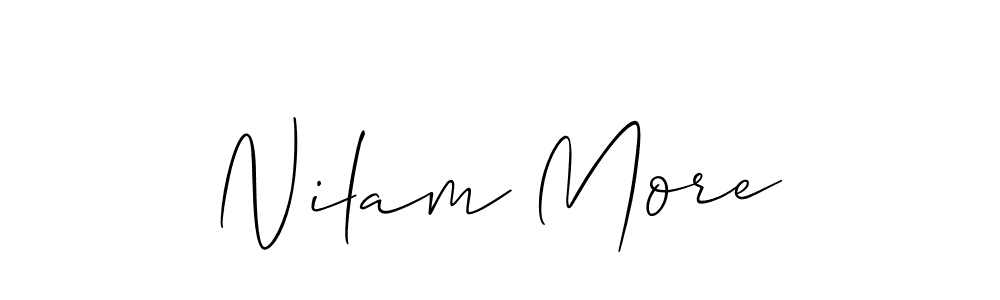 Also You can easily find your signature by using the search form. We will create Nilam More name handwritten signature images for you free of cost using Allison_Script sign style. Nilam More signature style 2 images and pictures png