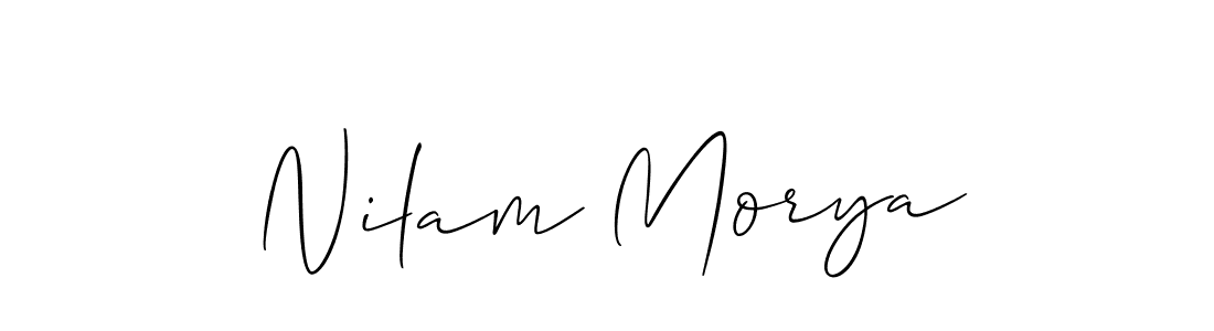 Also You can easily find your signature by using the search form. We will create Nilam Morya name handwritten signature images for you free of cost using Allison_Script sign style. Nilam Morya signature style 2 images and pictures png