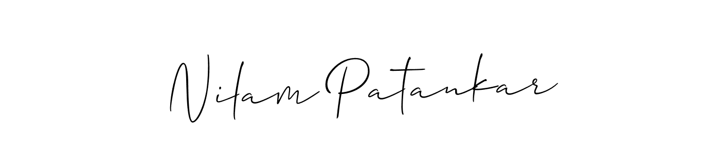Create a beautiful signature design for name Nilam Patankar. With this signature (Allison_Script) fonts, you can make a handwritten signature for free. Nilam Patankar signature style 2 images and pictures png