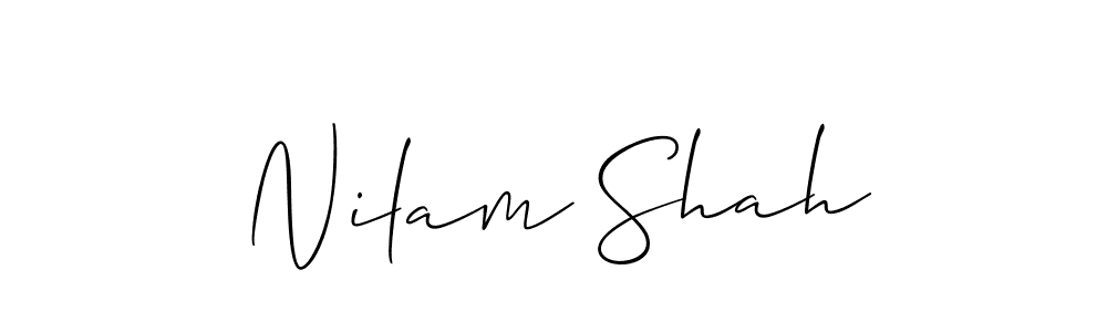 Design your own signature with our free online signature maker. With this signature software, you can create a handwritten (Allison_Script) signature for name Nilam Shah. Nilam Shah signature style 2 images and pictures png