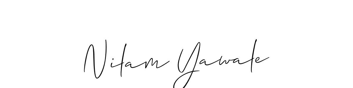 Make a short Nilam Yawale signature style. Manage your documents anywhere anytime using Allison_Script. Create and add eSignatures, submit forms, share and send files easily. Nilam Yawale signature style 2 images and pictures png
