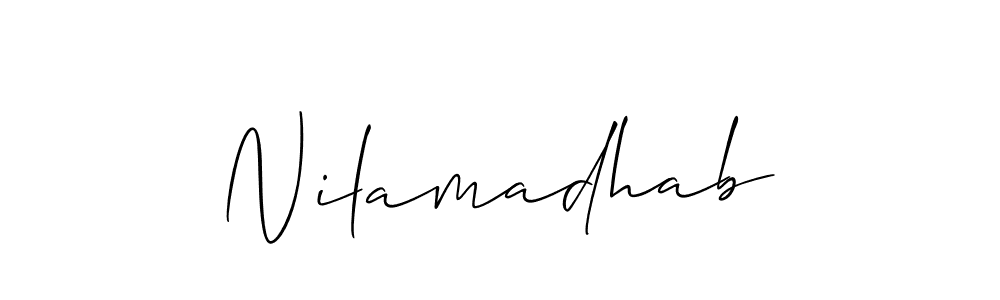 The best way (Allison_Script) to make a short signature is to pick only two or three words in your name. The name Nilamadhab include a total of six letters. For converting this name. Nilamadhab signature style 2 images and pictures png