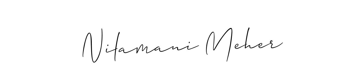 This is the best signature style for the Nilamani Meher name. Also you like these signature font (Allison_Script). Mix name signature. Nilamani Meher signature style 2 images and pictures png
