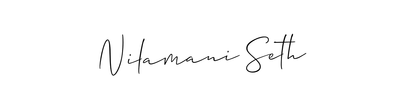 Make a short Nilamani Seth signature style. Manage your documents anywhere anytime using Allison_Script. Create and add eSignatures, submit forms, share and send files easily. Nilamani Seth signature style 2 images and pictures png