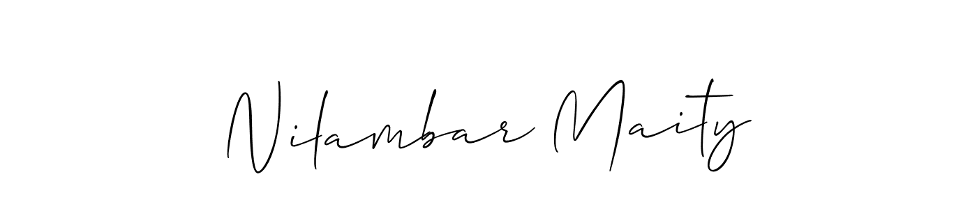 Similarly Allison_Script is the best handwritten signature design. Signature creator online .You can use it as an online autograph creator for name Nilambar Maity. Nilambar Maity signature style 2 images and pictures png
