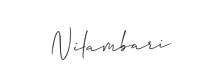 Create a beautiful signature design for name Nilambari. With this signature (Allison_Script) fonts, you can make a handwritten signature for free. Nilambari signature style 2 images and pictures png