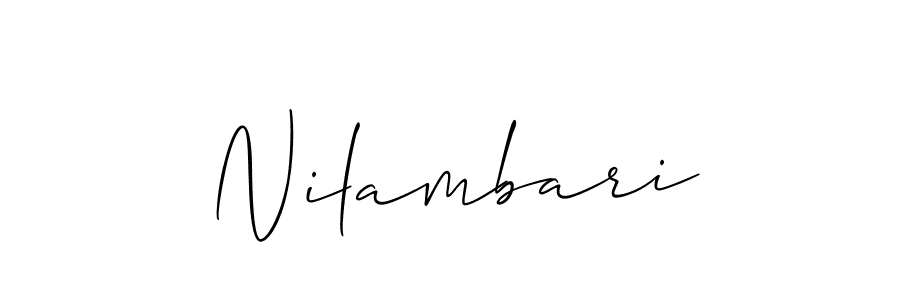 Create a beautiful signature design for name Nilambari. With this signature (Allison_Script) fonts, you can make a handwritten signature for free. Nilambari signature style 2 images and pictures png