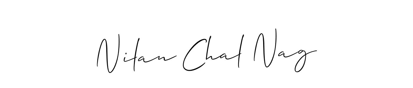 You should practise on your own different ways (Allison_Script) to write your name (Nilan Chal Nag) in signature. don't let someone else do it for you. Nilan Chal Nag signature style 2 images and pictures png