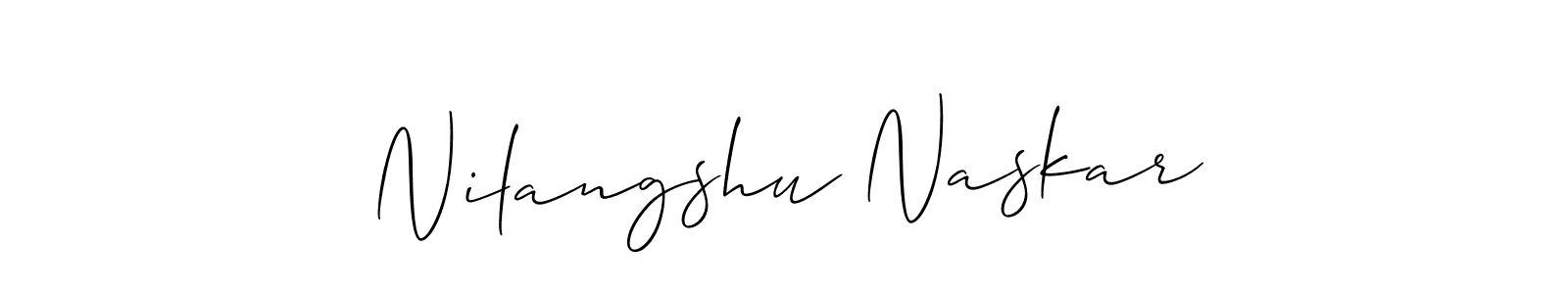 Use a signature maker to create a handwritten signature online. With this signature software, you can design (Allison_Script) your own signature for name Nilangshu Naskar. Nilangshu Naskar signature style 2 images and pictures png