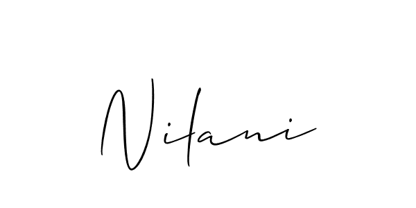Also we have Nilani name is the best signature style. Create professional handwritten signature collection using Allison_Script autograph style. Nilani signature style 2 images and pictures png