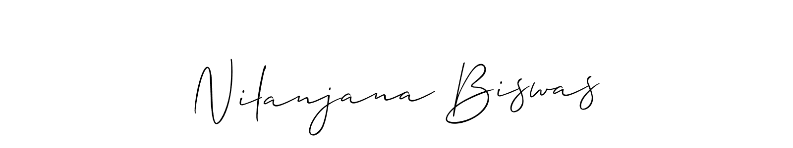 The best way (Allison_Script) to make a short signature is to pick only two or three words in your name. The name Nilanjana Biswas include a total of six letters. For converting this name. Nilanjana Biswas signature style 2 images and pictures png