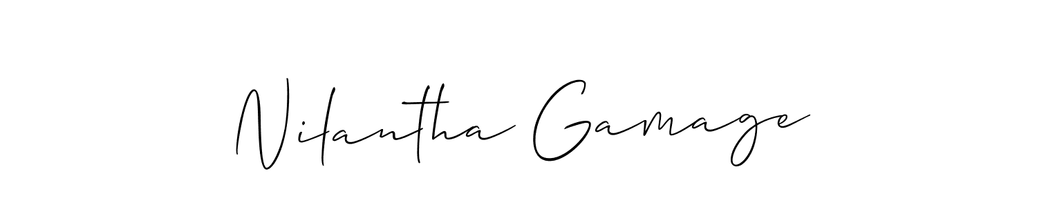 How to make Nilantha Gamage signature? Allison_Script is a professional autograph style. Create handwritten signature for Nilantha Gamage name. Nilantha Gamage signature style 2 images and pictures png
