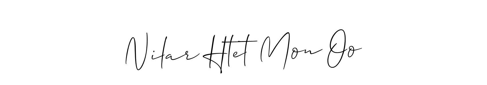 Make a short Nilar Htet Mon Oo signature style. Manage your documents anywhere anytime using Allison_Script. Create and add eSignatures, submit forms, share and send files easily. Nilar Htet Mon Oo signature style 2 images and pictures png