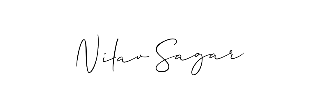 Create a beautiful signature design for name Nilav Sagar. With this signature (Allison_Script) fonts, you can make a handwritten signature for free. Nilav Sagar signature style 2 images and pictures png