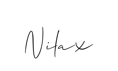 Also You can easily find your signature by using the search form. We will create Nilax name handwritten signature images for you free of cost using Allison_Script sign style. Nilax signature style 2 images and pictures png