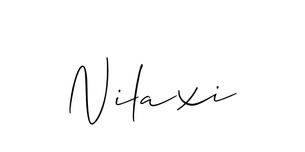 Use a signature maker to create a handwritten signature online. With this signature software, you can design (Allison_Script) your own signature for name Nilaxi. Nilaxi signature style 2 images and pictures png