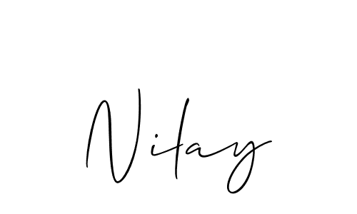 Create a beautiful signature design for name Nilay. With this signature (Allison_Script) fonts, you can make a handwritten signature for free. Nilay signature style 2 images and pictures png
