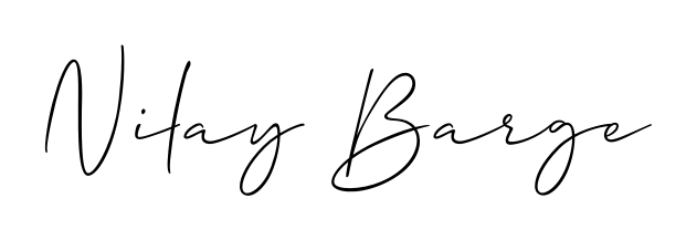 Enhance your business communications with Nilay Barge signature in Allison_Script lettering. Clean, modern, and universally compatible. Nilay Barge signature style 2 images and pictures png