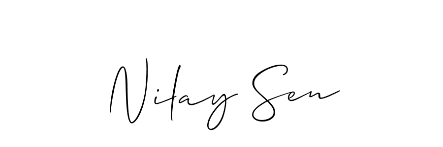 How to make Nilay Sen name signature. Use Allison_Script style for creating short signs online. This is the latest handwritten sign. Nilay Sen signature style 2 images and pictures png