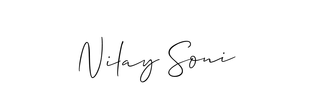 Nilay Soni stylish signature style. Best Handwritten Sign (Allison_Script) for my name. Handwritten Signature Collection Ideas for my name Nilay Soni. Nilay Soni signature style 2 images and pictures png