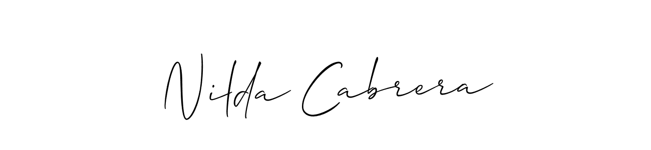 The best way (Allison_Script) to make a short signature is to pick only two or three words in your name. The name Nilda Cabrera include a total of six letters. For converting this name. Nilda Cabrera signature style 2 images and pictures png