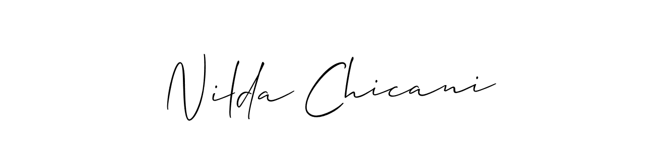 You can use this online signature creator to create a handwritten signature for the name Nilda Chicani. This is the best online autograph maker. Nilda Chicani signature style 2 images and pictures png