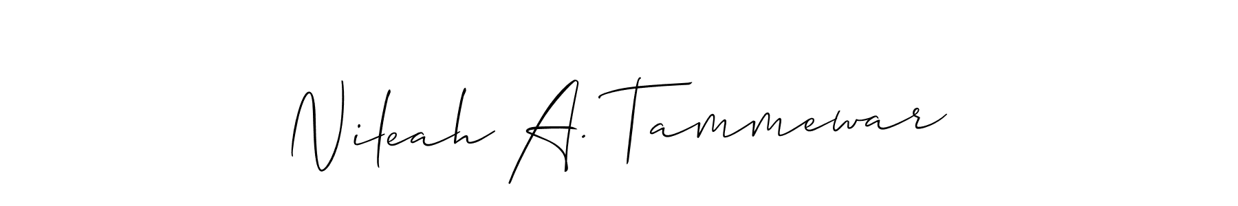 Create a beautiful signature design for name Nileah A. Tammewar. With this signature (Allison_Script) fonts, you can make a handwritten signature for free. Nileah A. Tammewar signature style 2 images and pictures png
