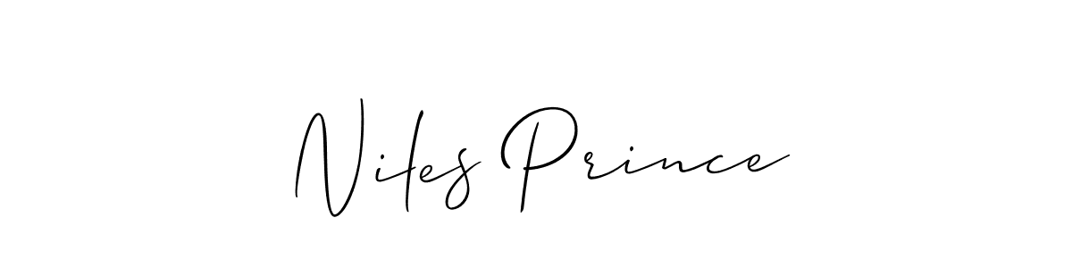 Use a signature maker to create a handwritten signature online. With this signature software, you can design (Allison_Script) your own signature for name Niles Prince. Niles Prince signature style 2 images and pictures png