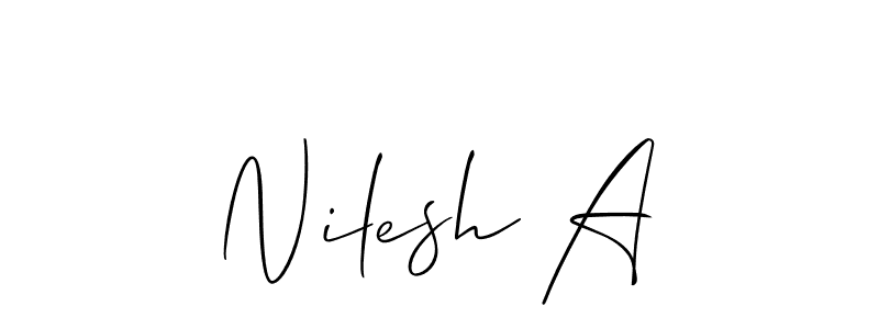 Nilesh A stylish signature style. Best Handwritten Sign (Allison_Script) for my name. Handwritten Signature Collection Ideas for my name Nilesh A. Nilesh A signature style 2 images and pictures png