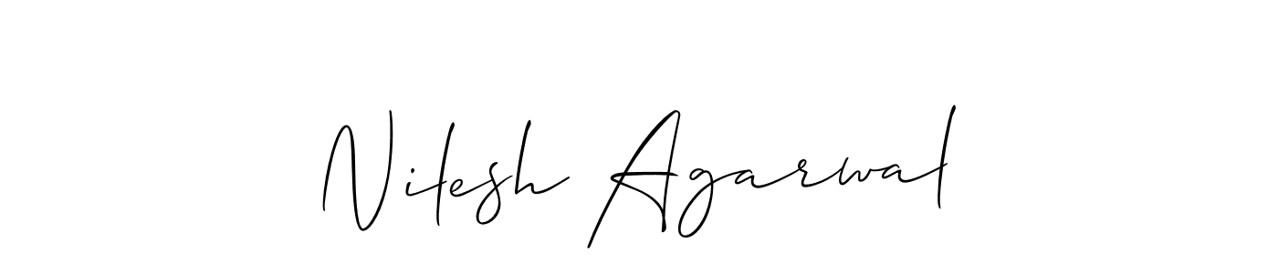 How to make Nilesh Agarwal name signature. Use Allison_Script style for creating short signs online. This is the latest handwritten sign. Nilesh Agarwal signature style 2 images and pictures png