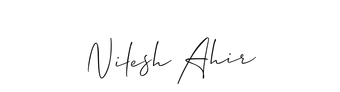 It looks lik you need a new signature style for name Nilesh Ahir. Design unique handwritten (Allison_Script) signature with our free signature maker in just a few clicks. Nilesh Ahir signature style 2 images and pictures png