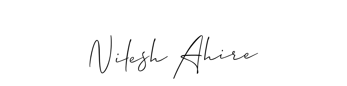 Nilesh Ahire stylish signature style. Best Handwritten Sign (Allison_Script) for my name. Handwritten Signature Collection Ideas for my name Nilesh Ahire. Nilesh Ahire signature style 2 images and pictures png