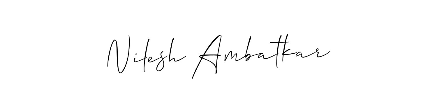 if you are searching for the best signature style for your name Nilesh Ambatkar. so please give up your signature search. here we have designed multiple signature styles  using Allison_Script. Nilesh Ambatkar signature style 2 images and pictures png