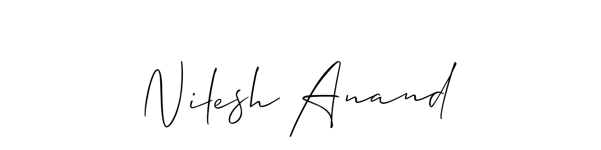 Make a beautiful signature design for name Nilesh Anand. With this signature (Allison_Script) style, you can create a handwritten signature for free. Nilesh Anand signature style 2 images and pictures png