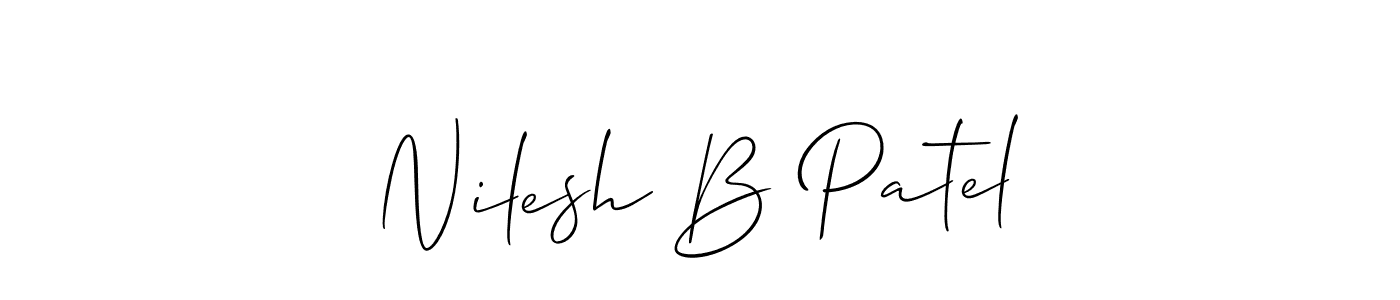 How to Draw Nilesh B Patel signature style? Allison_Script is a latest design signature styles for name Nilesh B Patel. Nilesh B Patel signature style 2 images and pictures png