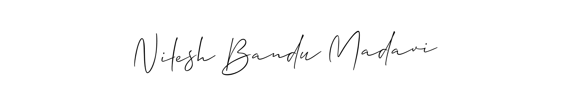 How to Draw Nilesh Bandu Madavi signature style? Allison_Script is a latest design signature styles for name Nilesh Bandu Madavi. Nilesh Bandu Madavi signature style 2 images and pictures png