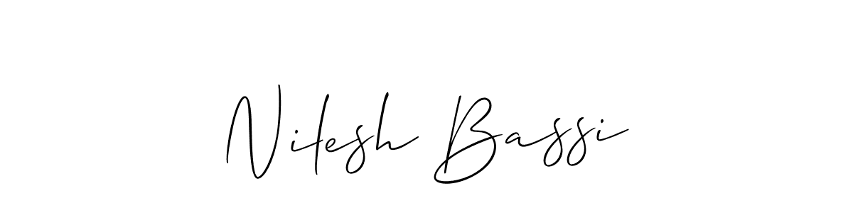 Nilesh Bassi stylish signature style. Best Handwritten Sign (Allison_Script) for my name. Handwritten Signature Collection Ideas for my name Nilesh Bassi. Nilesh Bassi signature style 2 images and pictures png