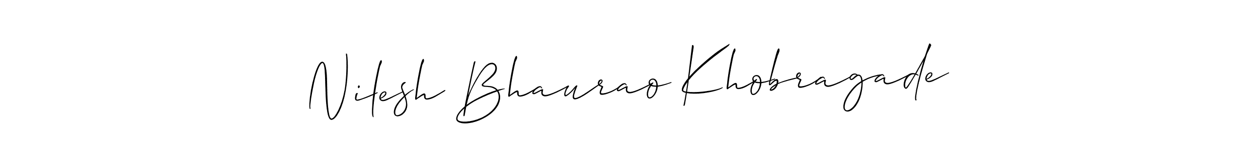 It looks lik you need a new signature style for name Nilesh Bhaurao Khobragade. Design unique handwritten (Allison_Script) signature with our free signature maker in just a few clicks. Nilesh Bhaurao Khobragade signature style 2 images and pictures png