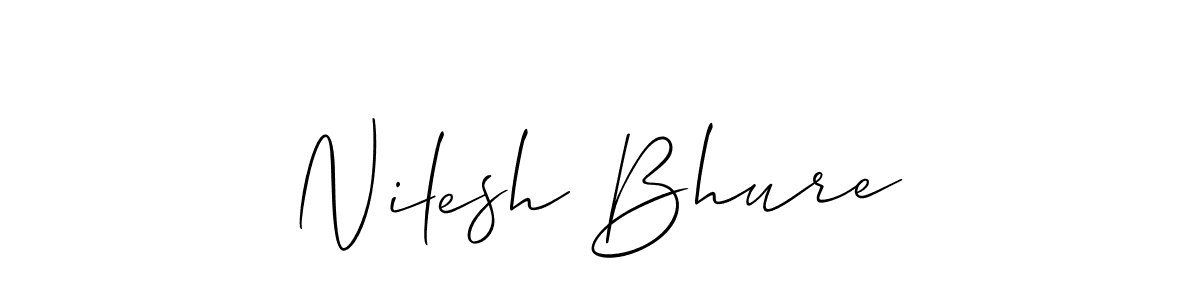 This is the best signature style for the Nilesh Bhure name. Also you like these signature font (Allison_Script). Mix name signature. Nilesh Bhure signature style 2 images and pictures png