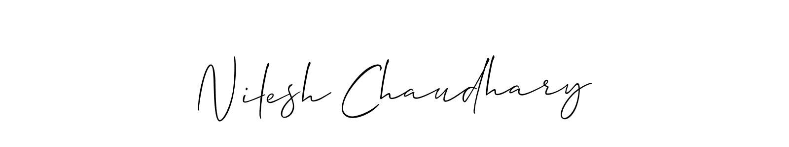 Make a beautiful signature design for name Nilesh Chaudhary. With this signature (Allison_Script) style, you can create a handwritten signature for free. Nilesh Chaudhary signature style 2 images and pictures png