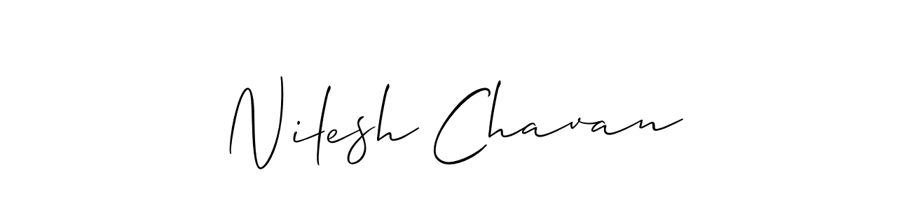 How to make Nilesh Chavan name signature. Use Allison_Script style for creating short signs online. This is the latest handwritten sign. Nilesh Chavan signature style 2 images and pictures png