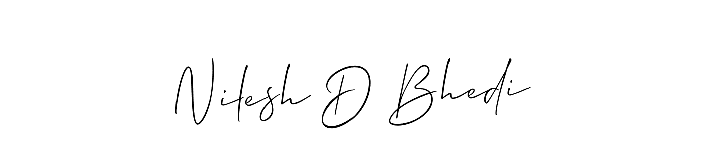 Create a beautiful signature design for name Nilesh D Bhedi. With this signature (Allison_Script) fonts, you can make a handwritten signature for free. Nilesh D Bhedi signature style 2 images and pictures png