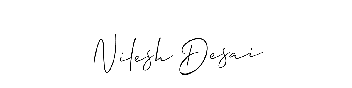 Also we have Nilesh Desai name is the best signature style. Create professional handwritten signature collection using Allison_Script autograph style. Nilesh Desai signature style 2 images and pictures png